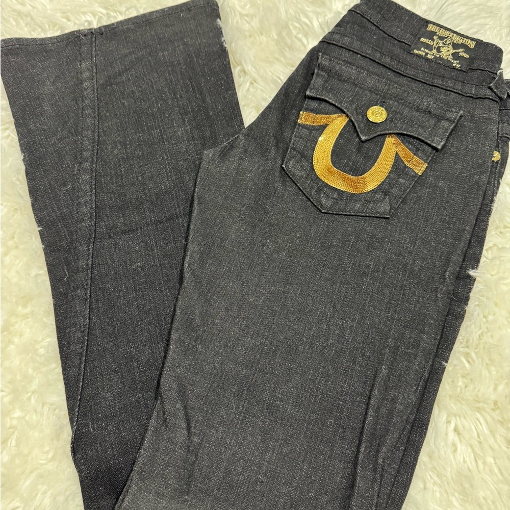 True Religion Boot Cut Jeans with Gold Accents